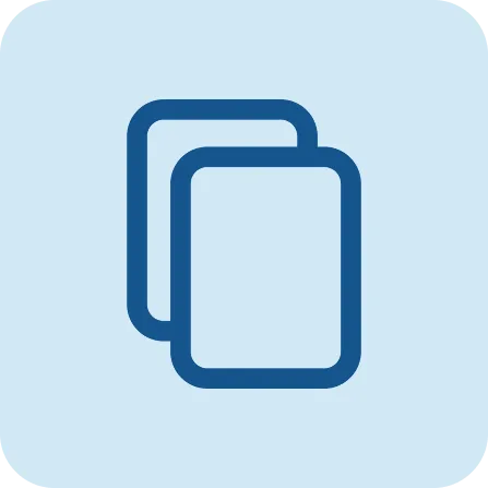 Blue icon of a book on a blue background, representing the logo of the book store
