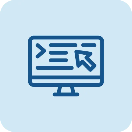 Computer screen with an arrow pointing to the right